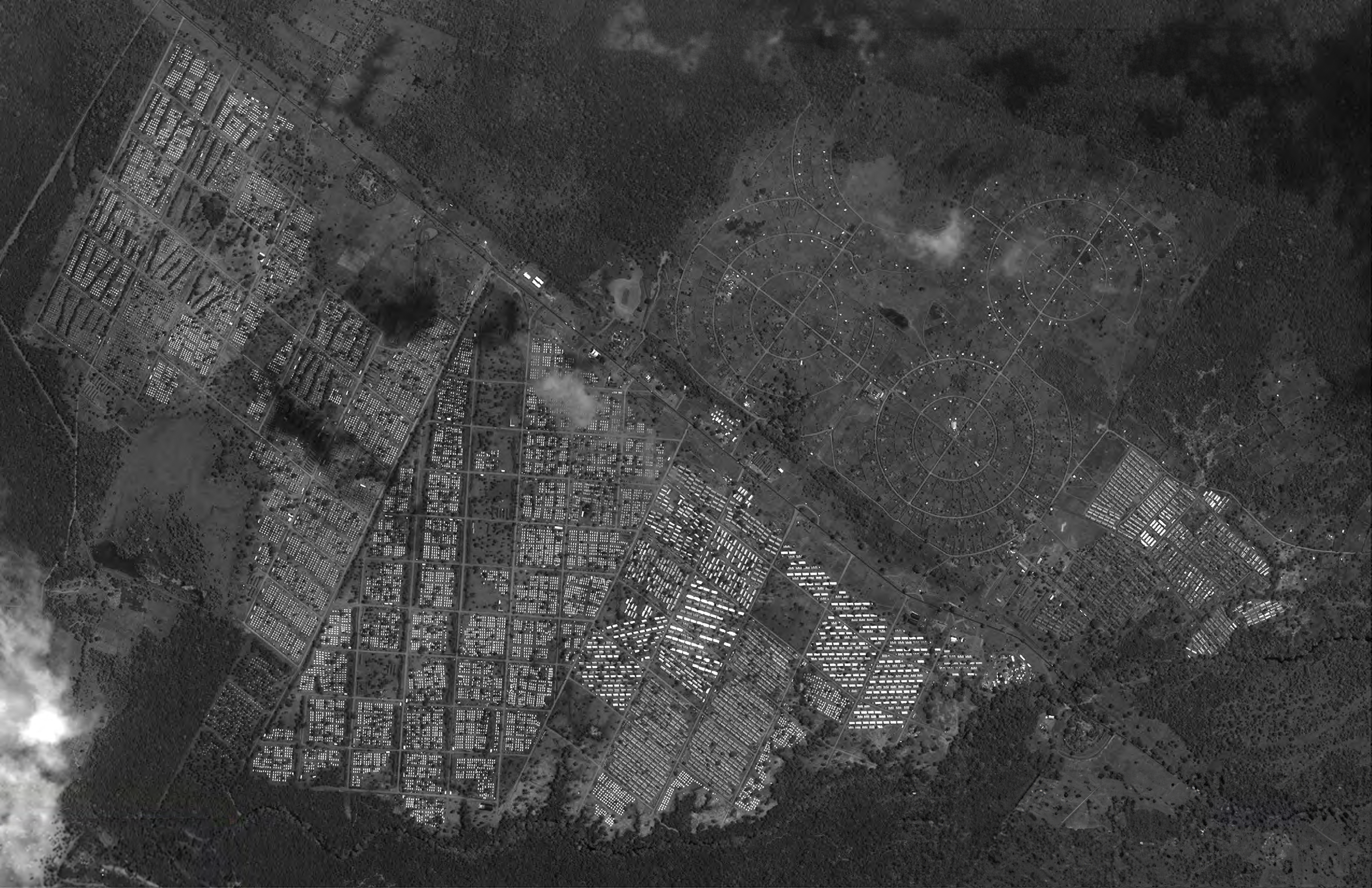 Satellite view of Menik Farm displacement camp