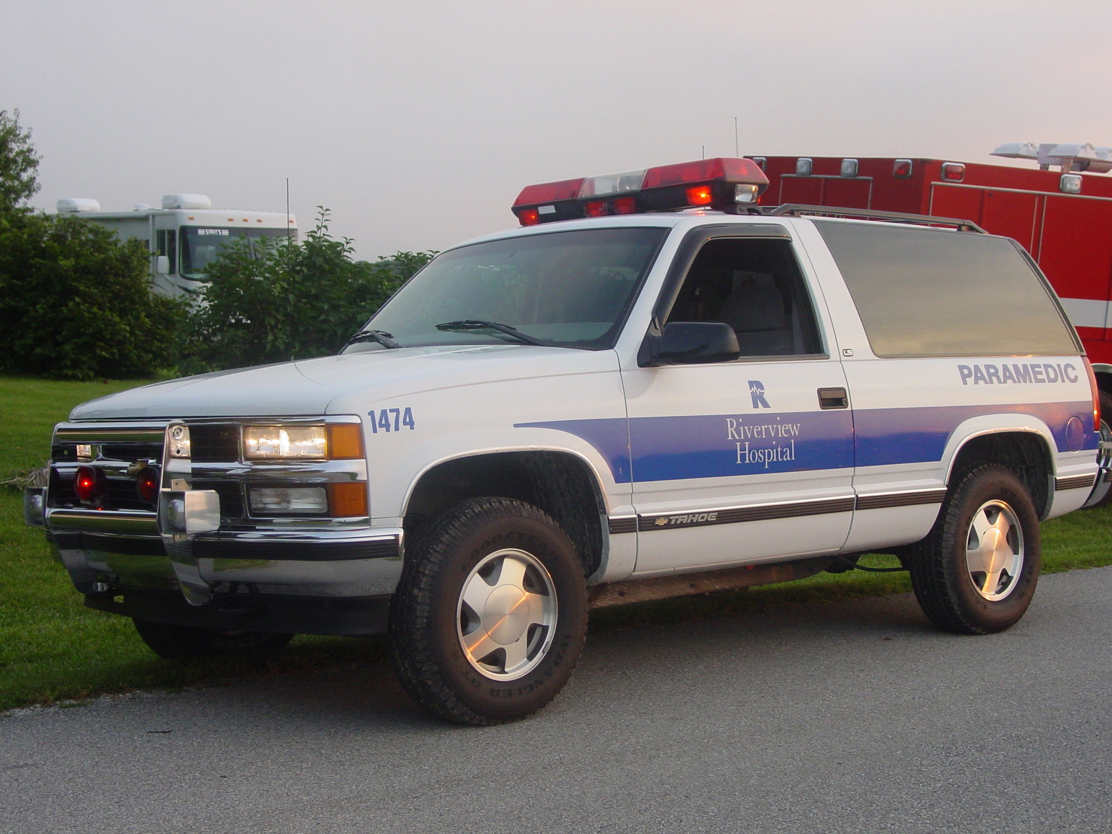 Vintage funeral home ambulance
